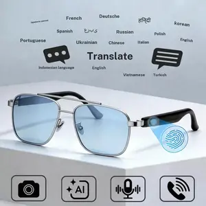 Smart Bluetooth Glasses,100+Language AI Translation, Open-Ear Smart Audio Glasses, Music & Calls, Voice Assistant, Touch Control, Eye Protection for Travel, Outdoor Sports, Business Meetings, Holiday Gift, Men & Women