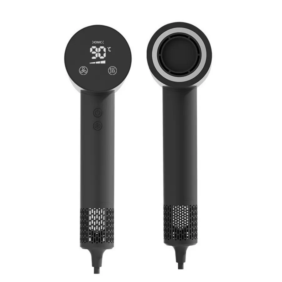 High Speed Hair Dryer With Digital Display Negative Ions Low Noise Fast Drying Blow Dryer For Home Salon