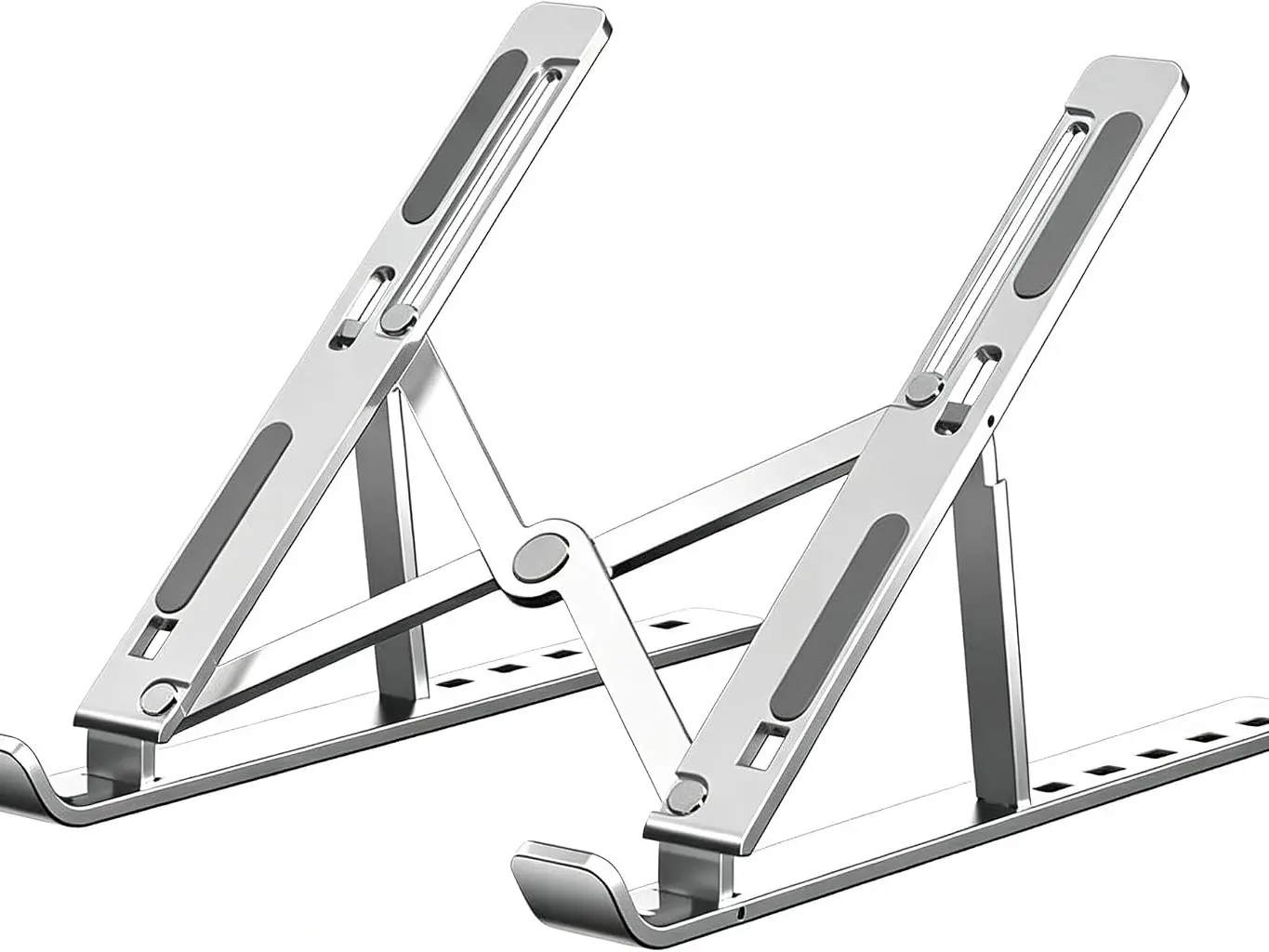 YHNNH Foldable Portable Aluminum Laptop Stand, Notebook Support Computer Bracket, Lap Top Base Holder Accessories for Ma cbook Air Pro (Silvery)