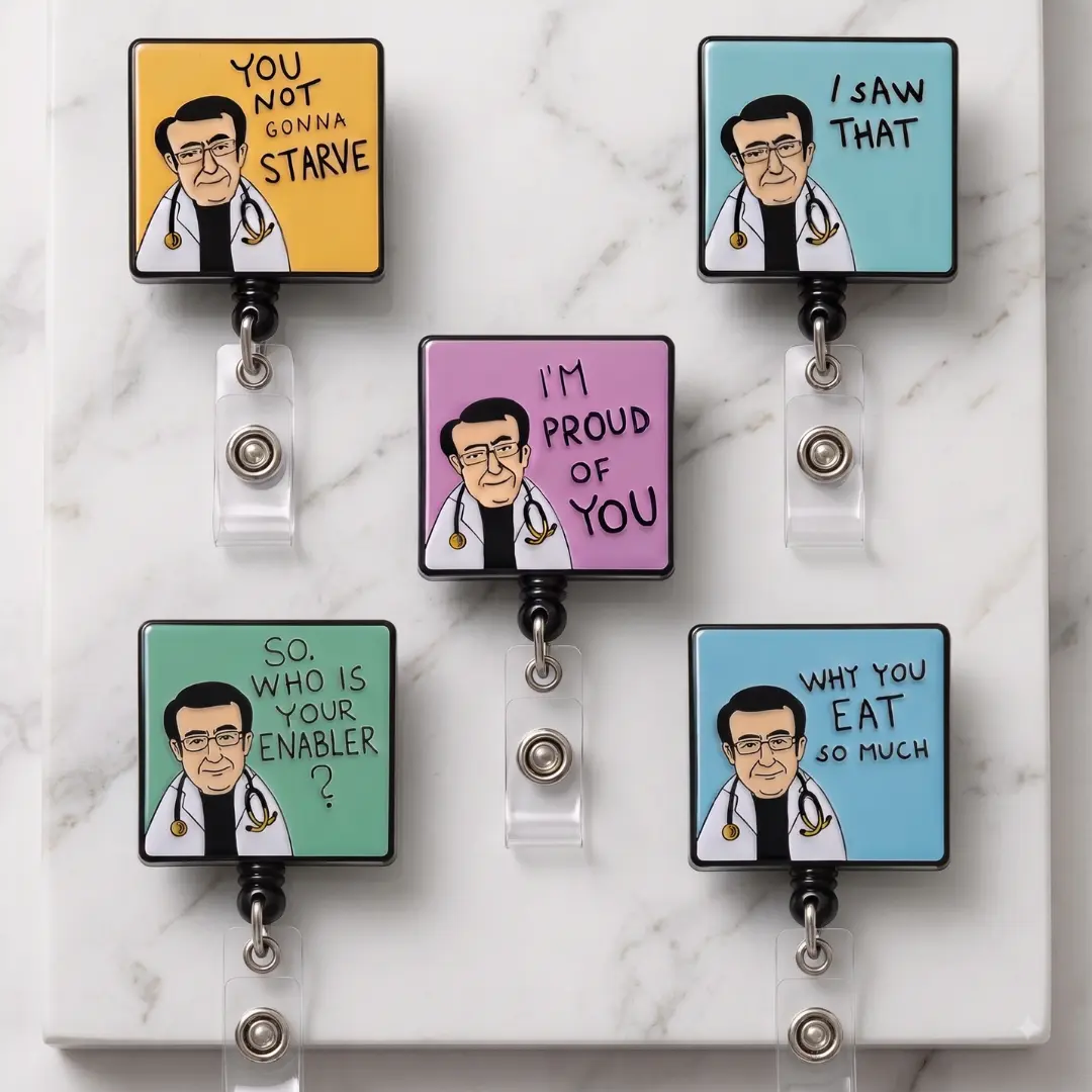 D-dr Nozaradaan Im Proud Of You Retractable Nurse Badge Reel, My 600 Lb Life Funny Diet Reality TV Meme ID Holder, Bariatric Medical Assistant Work Accessory