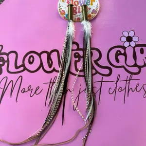 Handmade feather earrings bullet casing