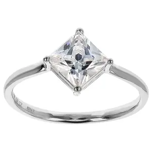 Diamonique 1.15 cttw Princess Cut Solitaire Ring, Sterling