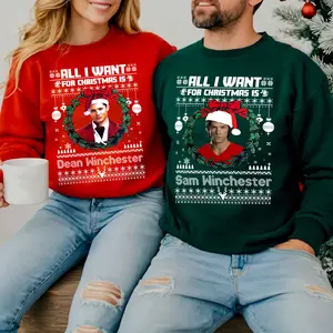 Supernatural Christmas Ugly Shirt , Matching Christmas Couple Shirt, Funny Holiday Matching Shirts, Festive Couples Christmas Shirts, Funny Xmas Party Shirt, Holiday Shirt