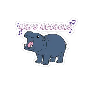 Mars Baby Hippo Stickers, High-Quality Vinyl Kiss-Cut Stickers - TikTok Trending Baby Hippo, FYP Fun Stickers, Pygmy Lover Decor - Mars Attacks - Pigmy Hippo - The Mars Project