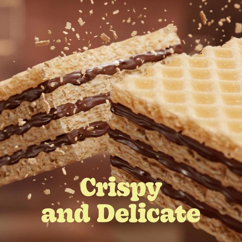 Chocolate Wafers Crispy Wafer Cookies with Three Decadent Layers of Chocolate Cream, Indulgent Dessert Snack, 5 oz