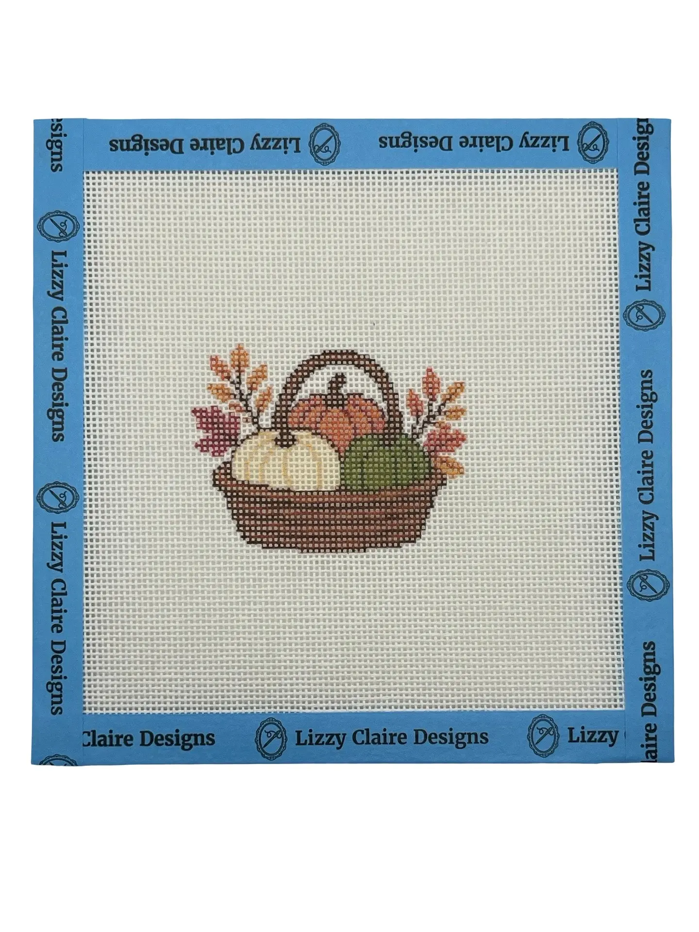 Fall Pumpkin Basket - 18 mesh - 6 x 6 - Needlepoint Canvas