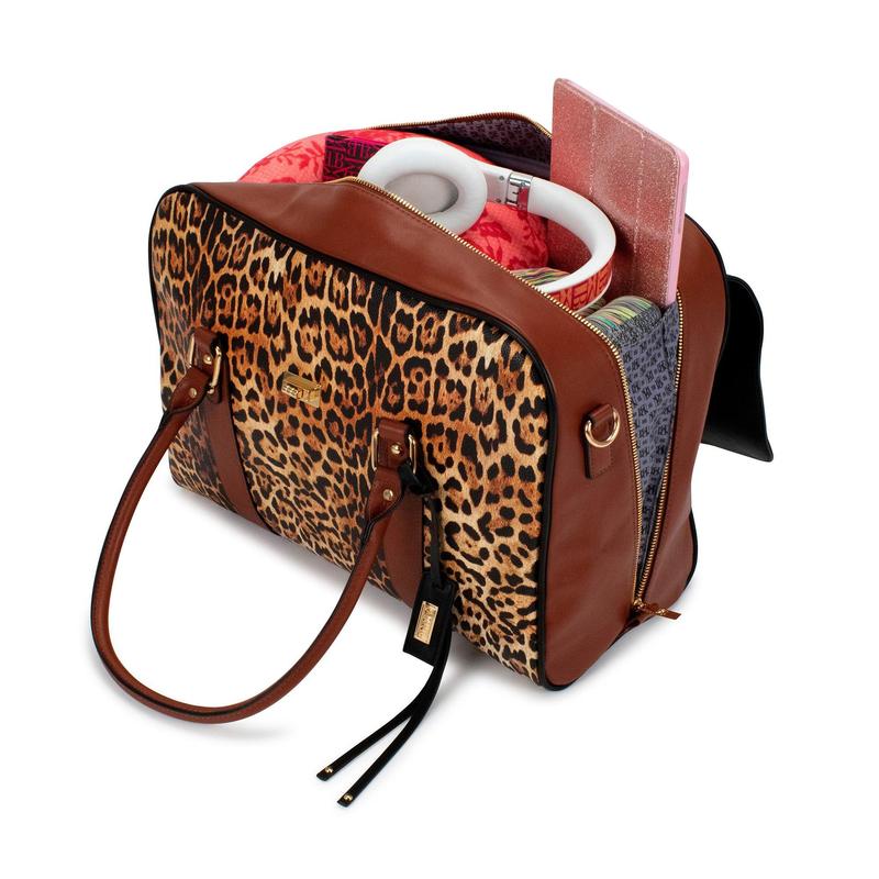 Badgley Mischka Leopard Travel Tote WeekenderBag