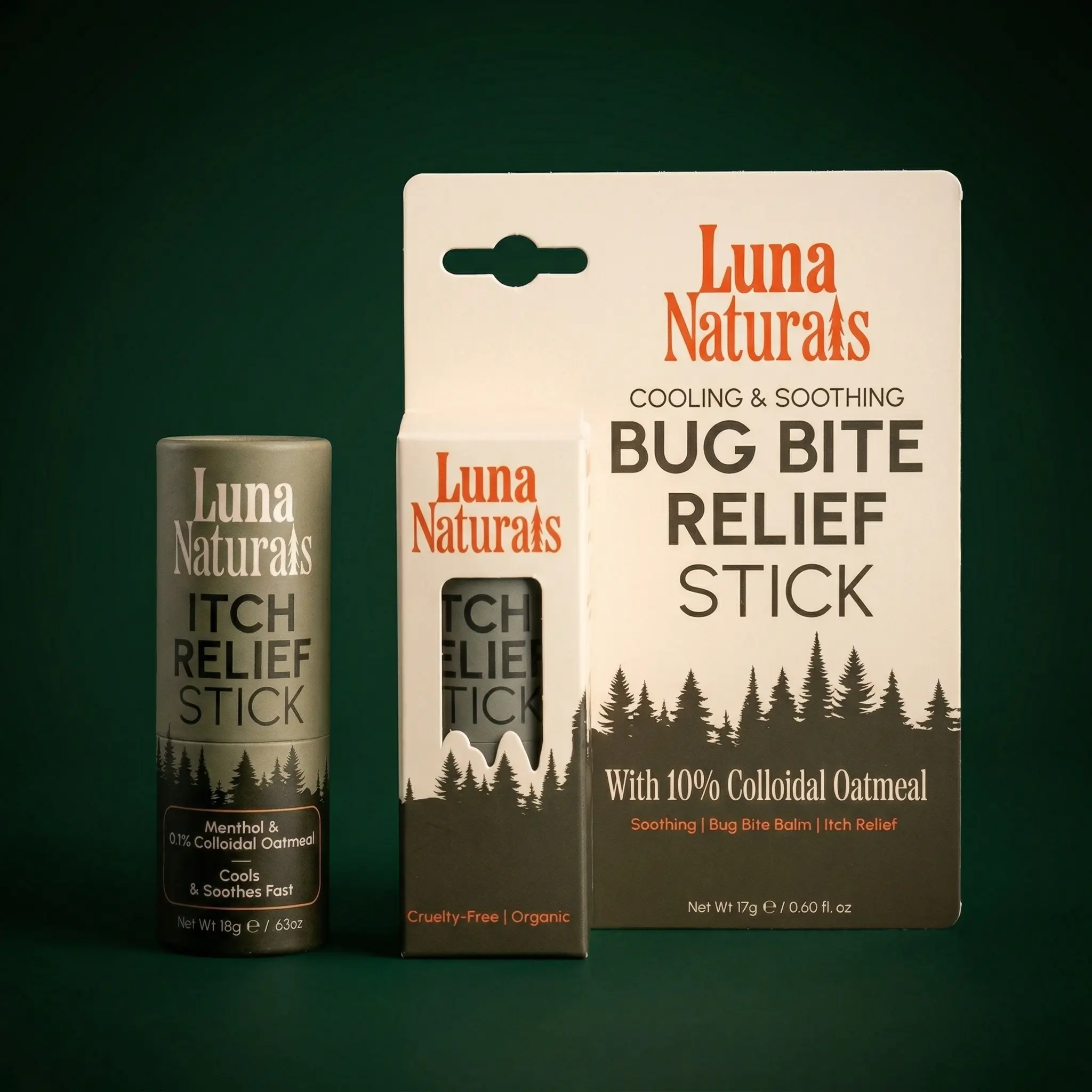 Luna Naturals Bug Bite Relief Stick – Cooling & Soothing Itch Relief with 10% Colloidal Oatmeal, 18g