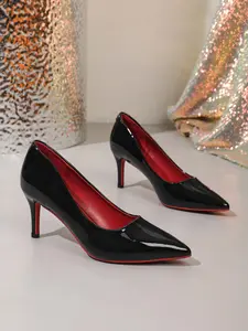 Women's Simple Basic Low Heel Single Shoe, High Heels, Slip-On Casual Footwear for All Seasons, Perfect for Daily Wear & Special Occasions