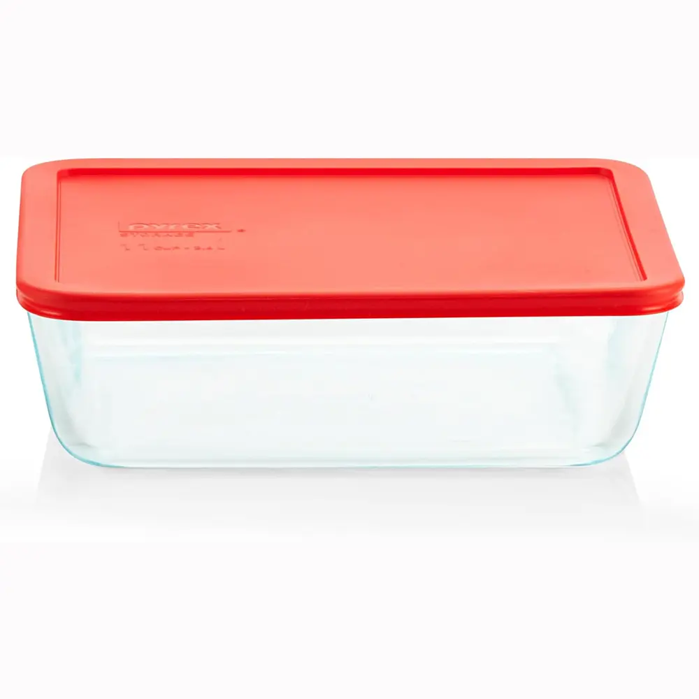 Pyrex Simply Store 11 Cup Glass Food Storage Container, BPA-Free Lid | Meal prep container with BPA-free plastic lid, freezer, dishwasher & microwave safe