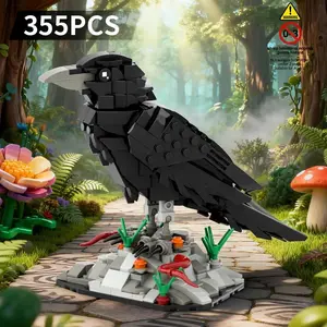 Raven Bird Building Bricks Modular Animals, Bird Crow Art Set, Creative Animal Moc Construction, Gift & Collectible Ornaments, Building Block Sets, Moc Blocks Set, Building Block Model