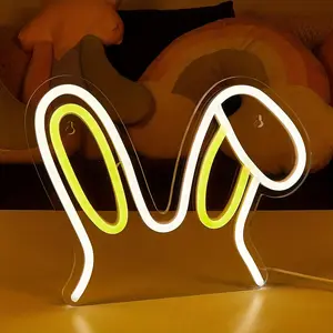 Rabbit Ear Design Neon Sign Light, 1 Count USB Powered Neon Light, Decorative Light for Home Party Festival, Easter Decorations, Mood Decorative Lights