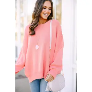 Give You Joy Coral Pink Dolman Sweater