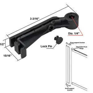 Gordon Glass® Replacement Pivot Support Bracket with Lock Pin for Framed Swing Shower Doors