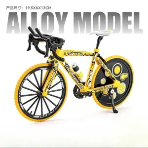 Mini Yellow Alloy Racing Bike Model – Finger Dirt MTB Toy for Kids & Collectors, Desk & Cake Decoration, Fun Interactive Gift for Boys & Teens – High Click, Viral Toy Trend