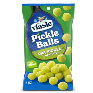 Vlasic Pickle Balls, Dill Pickle Flavored Corn Puffs, Pickleball Gifts, 2 oz.