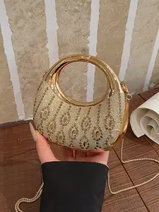 Elegant Shimmering Evening Bag, Glittery Evening Bag, Chic Party Crossbody Shoulder Bag, High-End Single Strap Evening Purse, Perfect for Gala Events, Elegant Rhinestone Bag