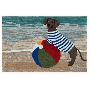 Liora Manne Frontporch Coastal Dog In-Out Rug O cean 24" x 36"