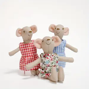 Cute Nordic Style Mini Dolls, Educational Mouse Toy, Enlightenment Mouse Plushie, Hand Puppet Playhouse Doll, Christmas Halloween Gift