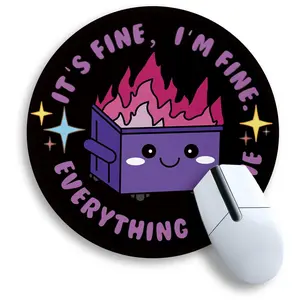 Round Gaming Mouse Pad with I'm Good Design, Anti-Slip Rubber Edges, Waterproof Small Size, Ideal for Laptop and Desktop Computers