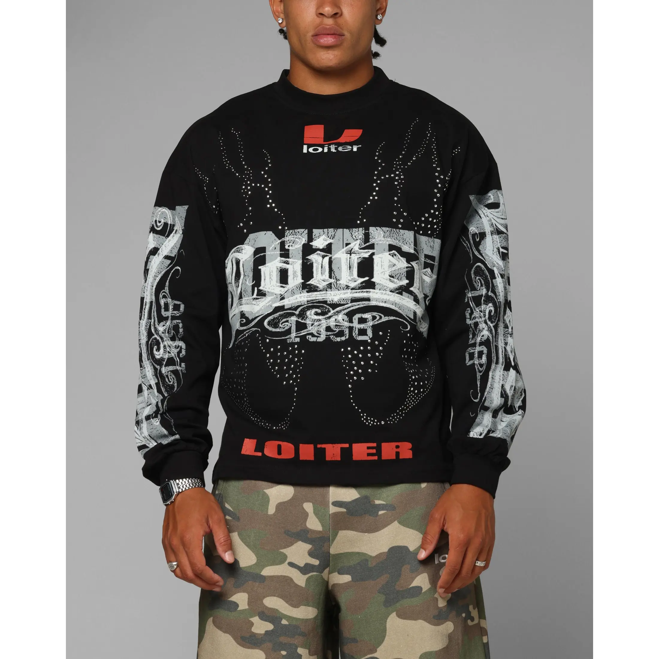 Loiter Low Rider Long Sleeve T-Shirt Black