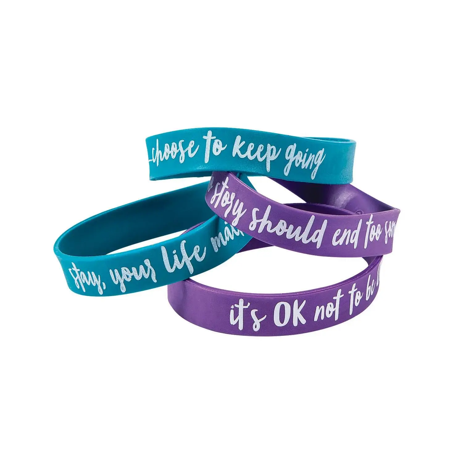 7 1/4" Suicide Awareness Rubber Bracelets - 24 Pc. 7 1/4" Suicide Awareness Rubber Bracelets - 24 Pc.
