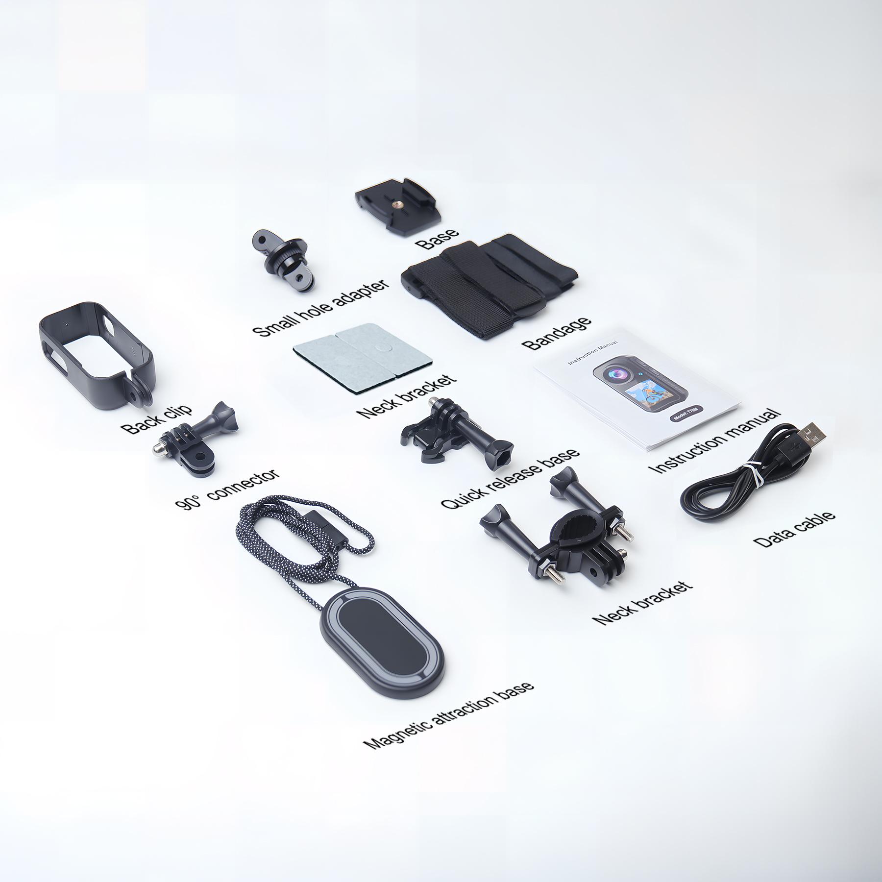 RyStar 4K 60FPS Action Camera 30MP Dual Screens (Front LCD + Rear Touch) 128GB Waterproof Underwater Cam 5X Zoom Remote Control Wearable Body Cam