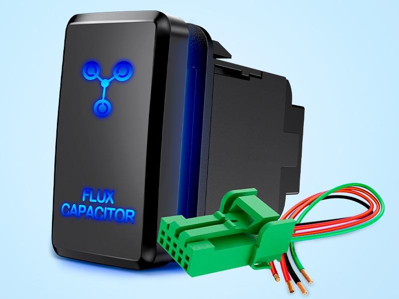 Nilight Flux Capacitor Push Button Switch 12V ON Off Switches with Connector Wire Kit 1.54" x 0.83" Replacement for Toyota FJ Cruiser Fortuner Ta coma Highlander Tundra 4Runner Prado Land Cruiser