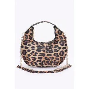 Nylon Leopard Hobo Bag