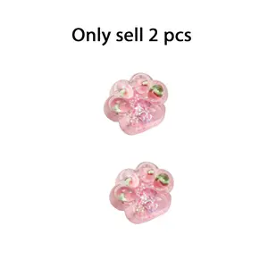 2Pcs Cat Paw Strawberry Squishy Toys, Handmade  Squeeze Toy, Cute Pink Fidget Sensory, Clear Soft Kitty Stress Relief Squishy Fidget Toys Toy Suitable for Party Favors Novelty Things Gift