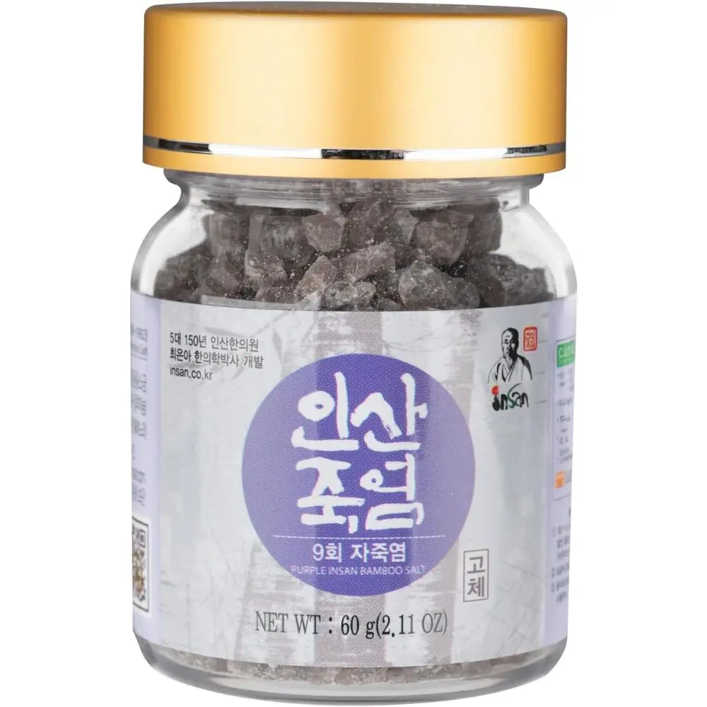 INSAN 9x Roasted Bamboo Salt Crystal 60g – Korean Alkaline Mineral Salt for Cooking, Detox, Skincare Keto supplement
