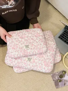 Floral Notebook Storage Bag for 10-11 13-14 15-15.6 Inch iPad Tablets, Large Capacity Lightweight Inner Case, Protective Cover, Tablet Sleeve Pouch