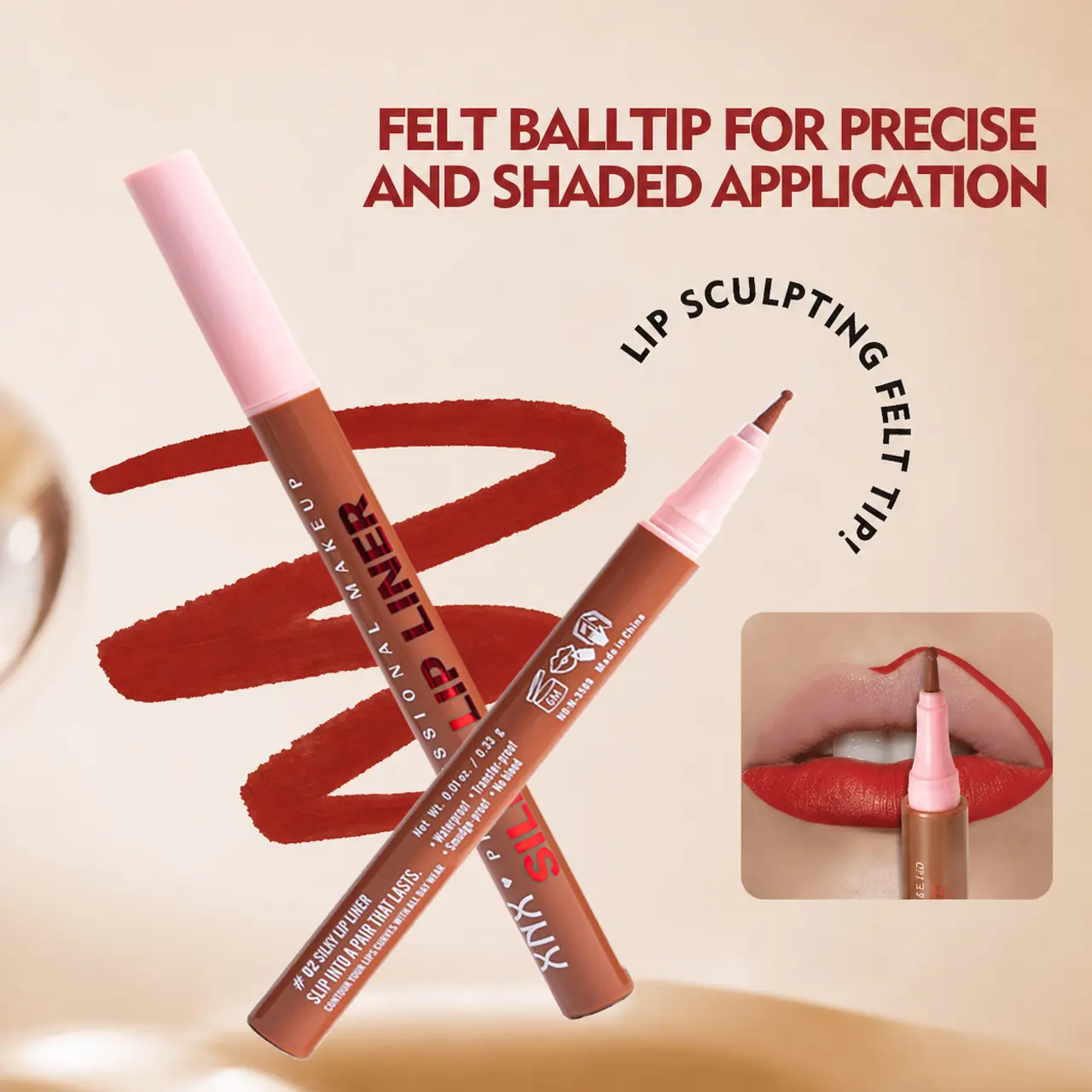 XNX OLIBOLLA Women's Contour Lipliner - Waterproof, Long-Lasting Precision Lip Pencil for Easy Application Makeup, Makeup Lipliner