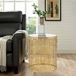 Adeco End Tables Set of 2- Coffee Tables Round Modern Nightstands Stools- Nesting Side Tables for Living Room Bedroom and Entryway