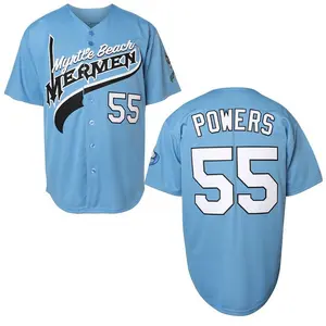 Mens 55 Kenny Powers Shirt Eastbound and Down Movie Stitched Myrtle Beach Merme Baseball Jersey