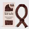 Kitsch Satin XL Jumbo Hair Rollers for Overnight Curls - Heatless Curling Set With Headband and Soft Rollers, Heat Free Curls, Frizz-Free, Chocolate