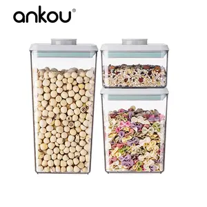 Food Storage Containers with Lids Airtight- 3Pcs BPA-Free Kitchen and Pantry Organization Pop Containers, Leakproof Stackable Kitchen Storage Containers for Cereal, Flour, Sugar (0.5, 1.2, 1.8 QT) Outdoor Food Storage Containers