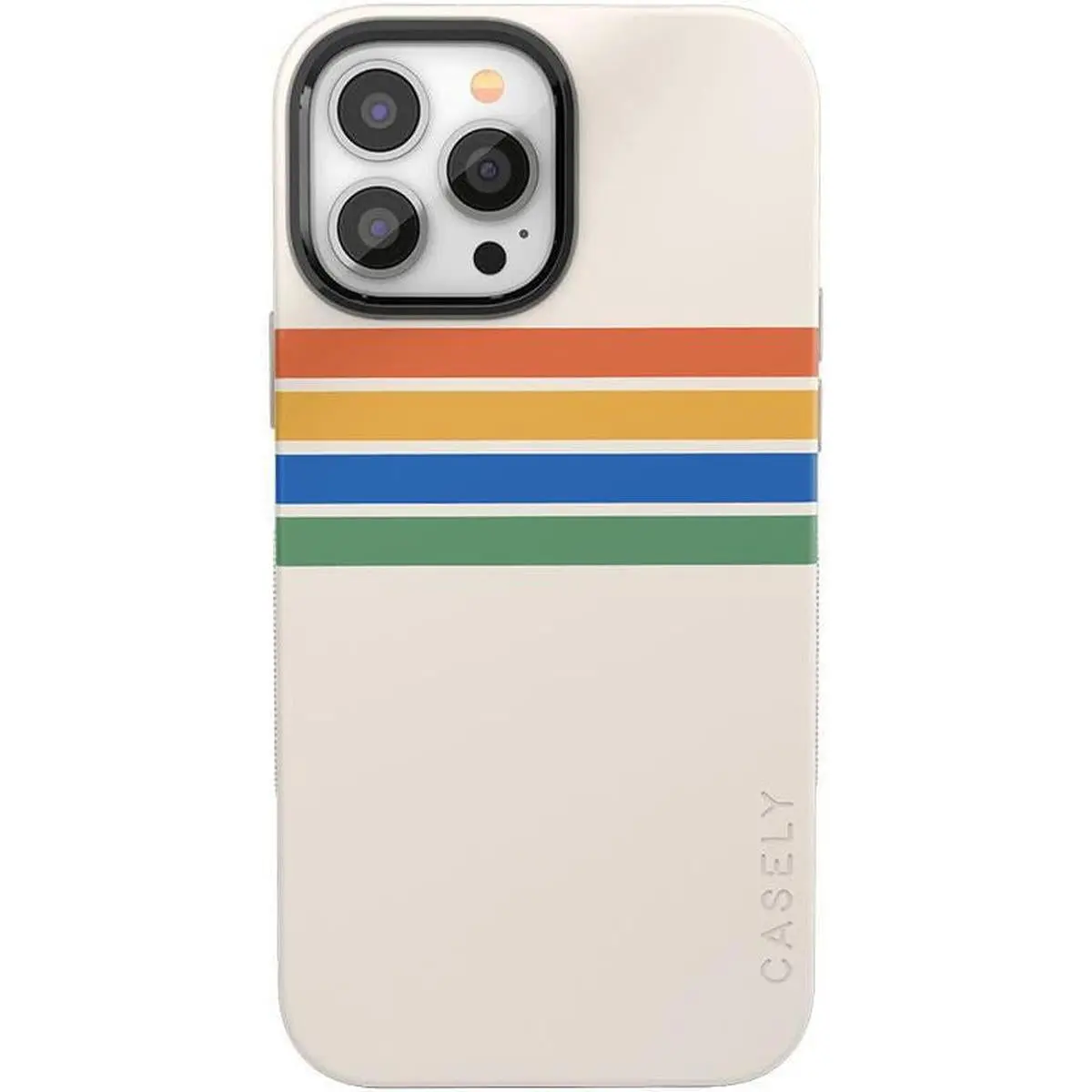 Casely iPhone 13 Pro Max Case | Totally Groovy | Rainbow Stripes Color Block | Bold Protective Design | Compatible with MagSafe