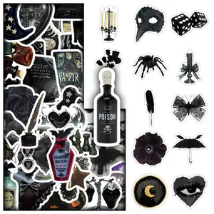 Gothic Style Sticker, Holiday Themed Decorative Sticker, DIY Decorative Sticker for Scrapbooking & Journal Making, Adhesive Stickers, Waterproof Vinyl Sticker