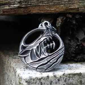 GTHIC Fenrir Wolf Stainless Steel Animal Pendant for Men and Women Statement Jewelry Daily Wear