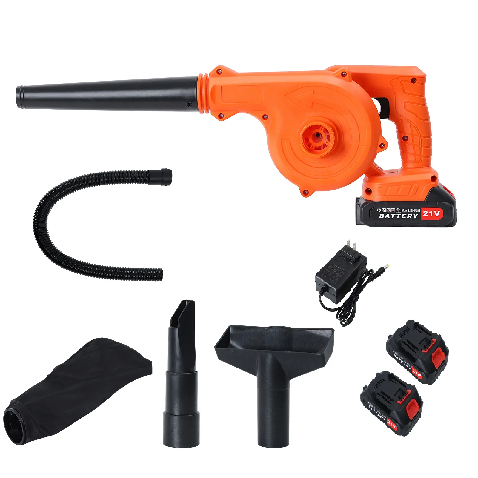 Leaf Blower, 2-in-1 Cordless Leaf Blowers and Vacuum, 2 Battery Lightweight Handheld 2 Speed Mode Electric Blowers for Garden Lawn Care, Patio, Snow, Dust, Compact Blowing Leaves Tool Kit Handle