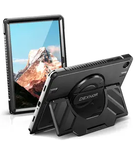 Dexnor Case for Samsung Galaxy Tab A9+/A9 Plus 11 inch, Rugged Protective Case with 360° Rotating Hand Strap & Large Steady Stand & Screen Protector Shockproof Full-Body Bumper Cover