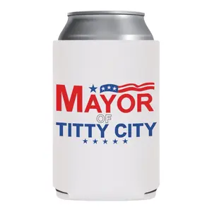 Mayor of titty city beer Coolie Drink Drinkware Mug Tumbled Reusable Insulator party gift Tumbler Portable Beach Bottled Water Bottles Insulated