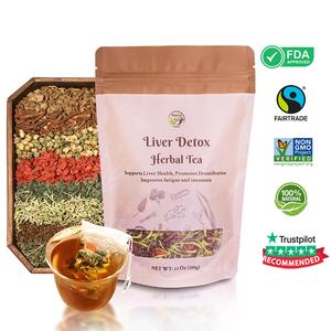 Liver and Kidney Detox Cleanse Tea - Milk Thistle GojiBerry Dandelion root Honeysuckle, Hand-picked 9 Organic Herbs, Edible corn fiber tea bags,  Beverage Natural