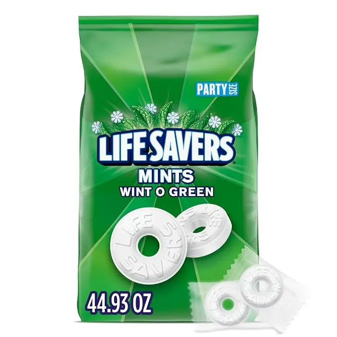 LIFE SAVERS Wint O Green Breath Mints Hard Candy Bulk Bag, 44.93 oz