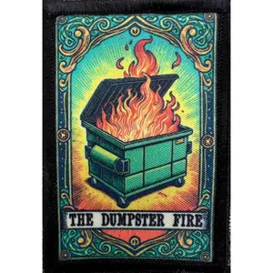 The Dumpster Fire Funny Tarot Card Morale Patch