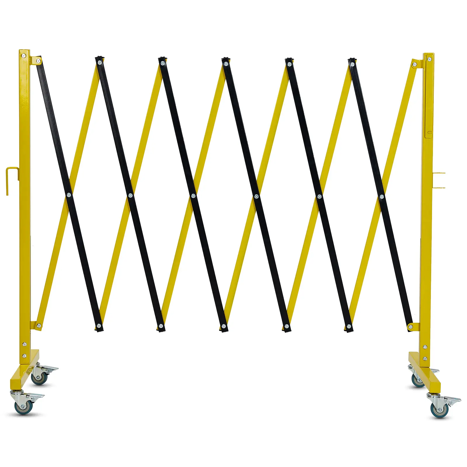 Expandable Aluminium Metal Barricade Gate - 11FT Folding Security Gate with Casters, Durable Q235 Steel Base, Easy Setup & Transport, Residential Safety Barrier for Construction Work