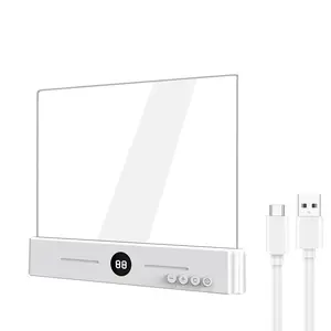 Smart LED Reading Light Book Light, Rechargeable Clear LED Flat Reading Light with & Timer, Ultra-thin Wireless Design Dimmable Panel Plate Lamp Book Full Page Light for Reading in Bed at Night, Funny Gifts for Readers，Night Reading Lamp Book Lamp Indoor
