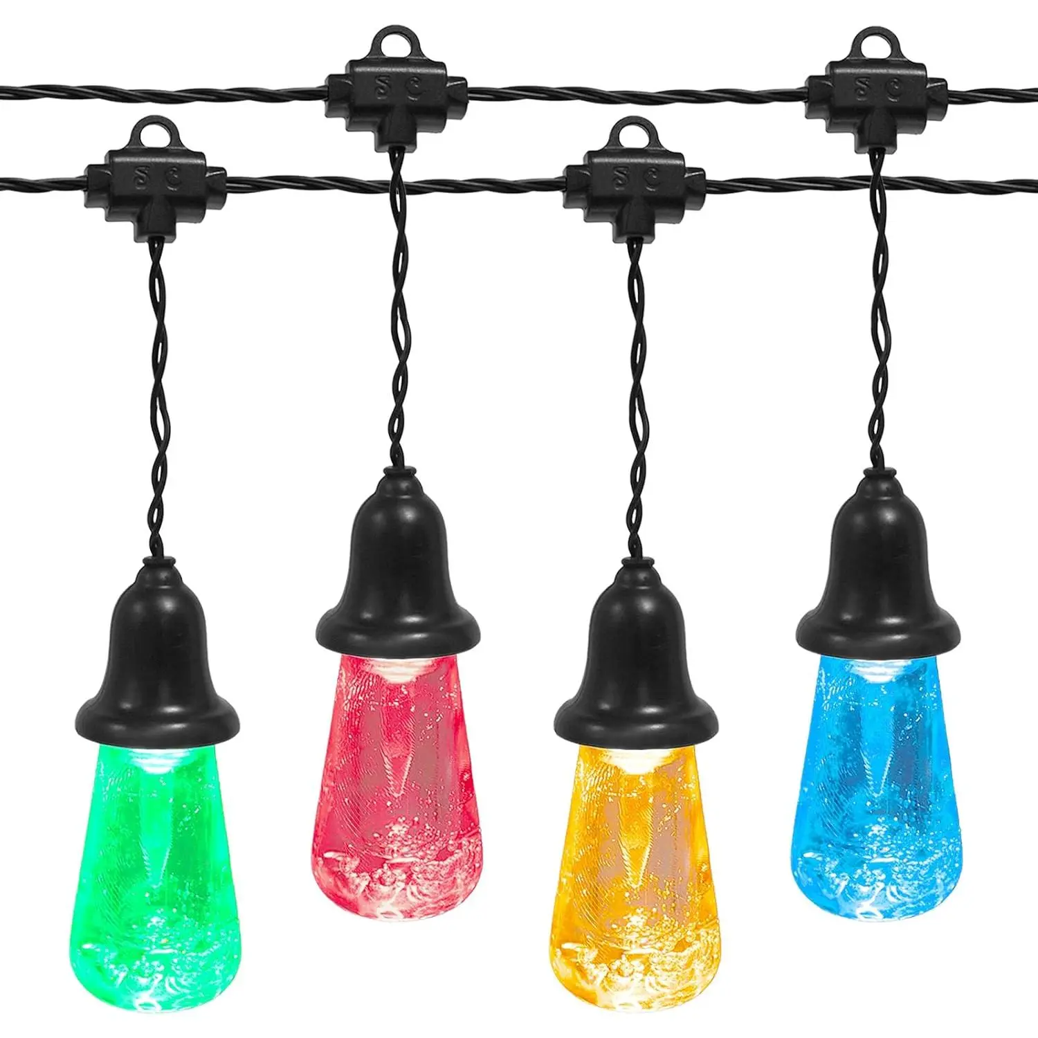 SUNNYGLADE 60 FT Commercial Grade Outdoor LED String Lights, Shatterproof Vintage Bulbs, Weatherproof Decorative Lights for Wedding, Holiday, Patio Use