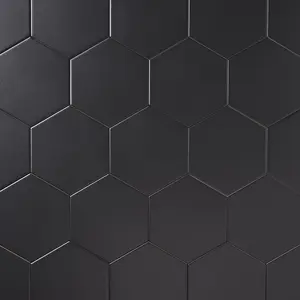 Venice Black 5x6 Hexagon Matte Porcelain Tile Sample